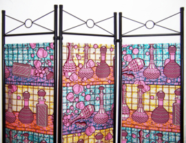 Kamerscherm PARFUMERIE | 3-delig, vouwbaar | Afrikaanse room divider Vlisco | 180 cm x 120 cm