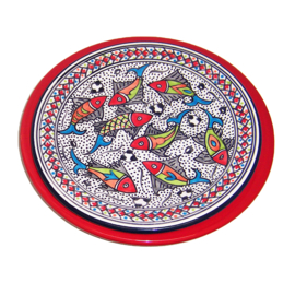 Dinerborden set van 2 - Dishes & Deco | Dinerbord Riahi Ø 24 cm + Onderbord Rood Ø 27,5 cm