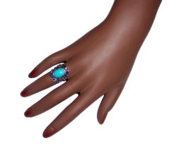 RING TURQUOISE #11 tibetaans zilver met turquoise steen