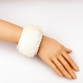 ZAKIYA leren bohemian armband koeienhuid off white size M