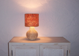 Tafellamp BATIK RICE | rotan boho sfeerlampje / slaapkamer lampje | 32 cm