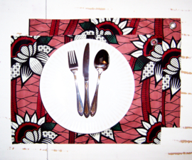 Afrikaanse PLACEMATS Kenya | set van 2 | african wax print  | 32,5 x 45 cm | 100% katoen Ankara stof