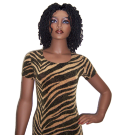 Stretch jurk TIJGERPRINT | exotische party jurk | maat S/M