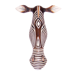 50 cm Houten ZEBRA masker ZULA - Afrikaans dierenmasker