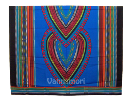 Dashiki stof HEART BLAUW | african print | 100% katoen | coupon 180 x 110 cm