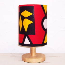 Afrikaans tafellampje SAMAKAKA ANGOLA | schemerlampje met houten voet | 28 cm