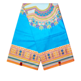 Dashiki stof TURQUOISE | ANGELINA Java Prints van VLISCO | 6 yards = 3 dashiki patronen
