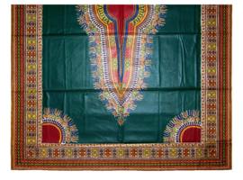 Dashiki stof DARK GREEN | ANGELINA Java Prints van VLISCO | 2 yards = 1 dashiki patroon