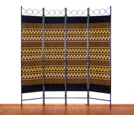 Afrikaans kamerscherm ONANI | African room divider | 4-delig, inklapbaar | 180 cm x 160 cm
