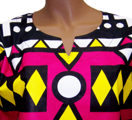 Afrikaans dashiki shirt | unisex | SAMACACA ANGOLA pink-geel