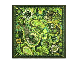 BANDANA GREEN 55x55 cm cotton | hoofddoek paisley print