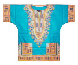 Afrikaans dashiki shirt  TURQUOISE | Vlisco ANGELINA | unisex