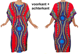 African Gypsy kaftan MOZAIEK ROOD kimono M-XXXL