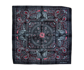 PAISLEY BANDANA zwart-rood 55x55 cm hoofddoek / zakdoek