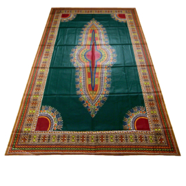 Dashiki stof DARK GREEN | ANGELINA Java Prints van VLISCO | 2 yards = 1 dashiki patroon