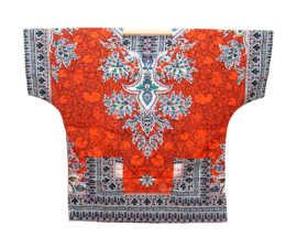 African dashiki shirt  ORANGE | etnische print  | unisex