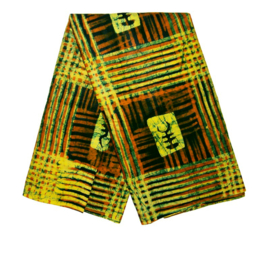 004 GHANA batik stof ADINKRA GREEN | katoen handgemaakte batik - zie LookBook | per yard