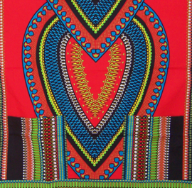 Afrikaans dashiki shirt HEART ROOD | african print | unisex