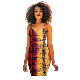002 GHANA batik stof ADINKRA RED - 100% cotton | handgemaakt