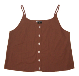 COWRIE TOP met  schelpen BRUIN | Afrikaans, Hippie Ibiza | L-XL-XXL