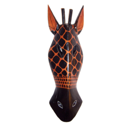 50 cm Houten GIRAFFE masker ZAIRE - Afrikaans dierenmasker