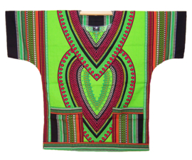 Afrikaans dashiki shirt HEART LIME GROEN | african print | unisex