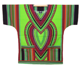 Afrikaans dashiki shirt HEART LIME GROEN | african print | unisex