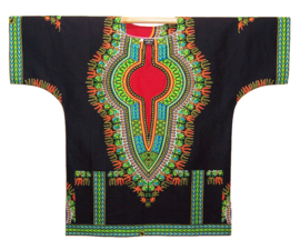 Afrikaans dashiki shirt ZWART-ROOD | african wax print | unisex