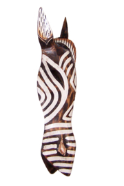 ZEBRA masker 28 cm | houten afrikaans dierenmasker (#2)