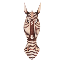 50 cm Houten ZEBRA masker NJERI - Afrikaans dierenmasker