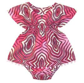 Dashiki set BABY GIRL ROZE | jurkje + luierbroekje | Afrikaanse Wax Print | maat 62/68 = 3-6 mnd