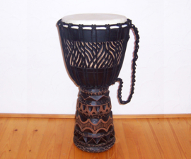 DJEMBE TROMMEL afrikaanse woondeco houtsnijwerk size L #2