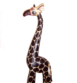 GIRAFFE beeld van hout - 102 cm | Afrikaans dierenbeeld