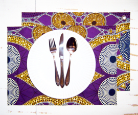 Afrikaanse PLACEMATS Jelani | set van 2 | african wax print  | 32,5 x 45 cm | 100% katoen Ankara stof
