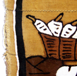 Bogolan mud cloth wandkleed uit Mali | handgeweven & handbeschilderd | 110x165 cm