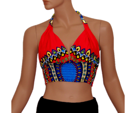 African Gypsy haltertop ROOD | topje met straps | 3 maten