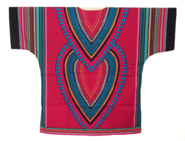 Afrikaans dashiki shirt HEART DONKERROOD | unisex