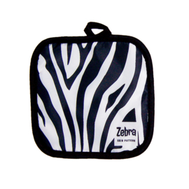 Ovenwant & pannenlap set ZEBRA met afrikaanse print  | in cadeautasje