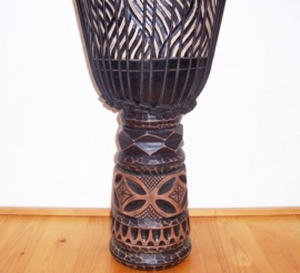 DJEMBE TROMMEL afrikaanse woondeco houtsnijwerk size L #11