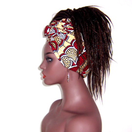 Afrikaanse hoofddoek - headwrap GAVIVI | African wax print 100% katoen - 180 x 56 cm