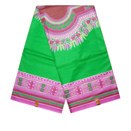 Dashiki stof GREEN | ANGELINA Java Prints van VLISCO | 6 yards = 3 dashiki patronen