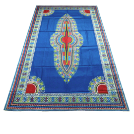 Dashiki stof BLUE | ANGELINA Java Prints van VLISCO | 2 yards = 1 dashiki patroon