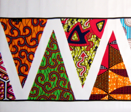 Afrikaanse vlaggenlijn PARTY | slinger met vlaggetjes van African Wax Print stof  | 6 meter