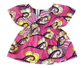 Dashiki set BABY GIRL ROSE | jurkje + luierbroekje | Vlisco Super-Wax | maat 62/68 = 4-6 maanden