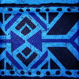 FANGA BLUE afrikaanse lampenkap | Super-Wax | Ø 40 cm