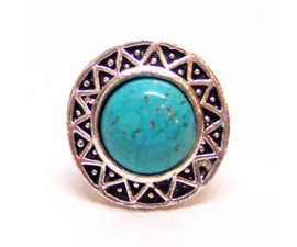 RING TURQUOISE #6 tibetaans zilver met turquoise steen