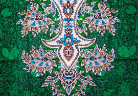 Dashiki stof EMERALD | etnische print | 100% katoen | coupon 166 x 108 cm