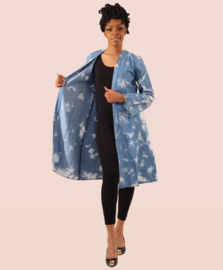 Denim KIMONO | tie-dye print cardigan | maat S