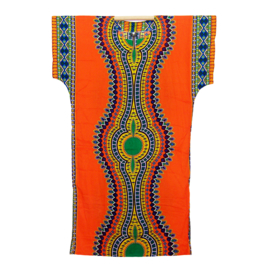 Afrikaans dashiki SHIRT LANG mozaiek oranje | kaftan