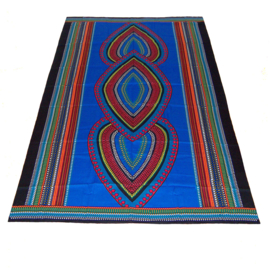 Dashiki stof HEART BLAUW | african print | 100% katoen | coupon 180 x 110 cm